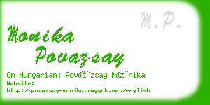 monika povazsay business card